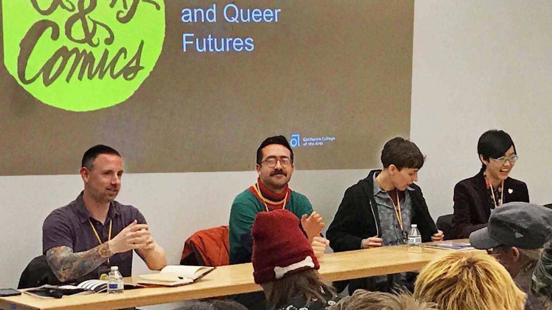 World building and Queer Futures. Michael Harrison, Jeremy Sorese, Maia Kobabe, Kou Chen. Q&C 2017, SF.
